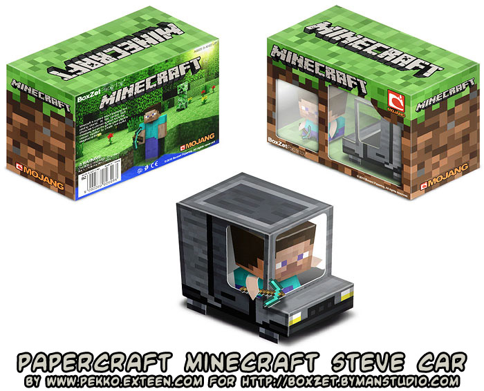 Ninjatoes' papercraft weblog: Papercraft MineCraft Steve car
